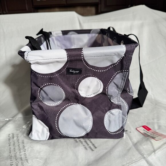 Thirty One Medium Utility Tote O68G Black Happy Dot - NWT - Picture 3 of 5